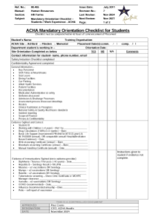 00.485 form mandatory orientation checklist students ACHA