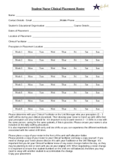 Student nurse clinical placement roster.doc