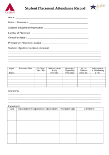 Student placement attendance record.doc
